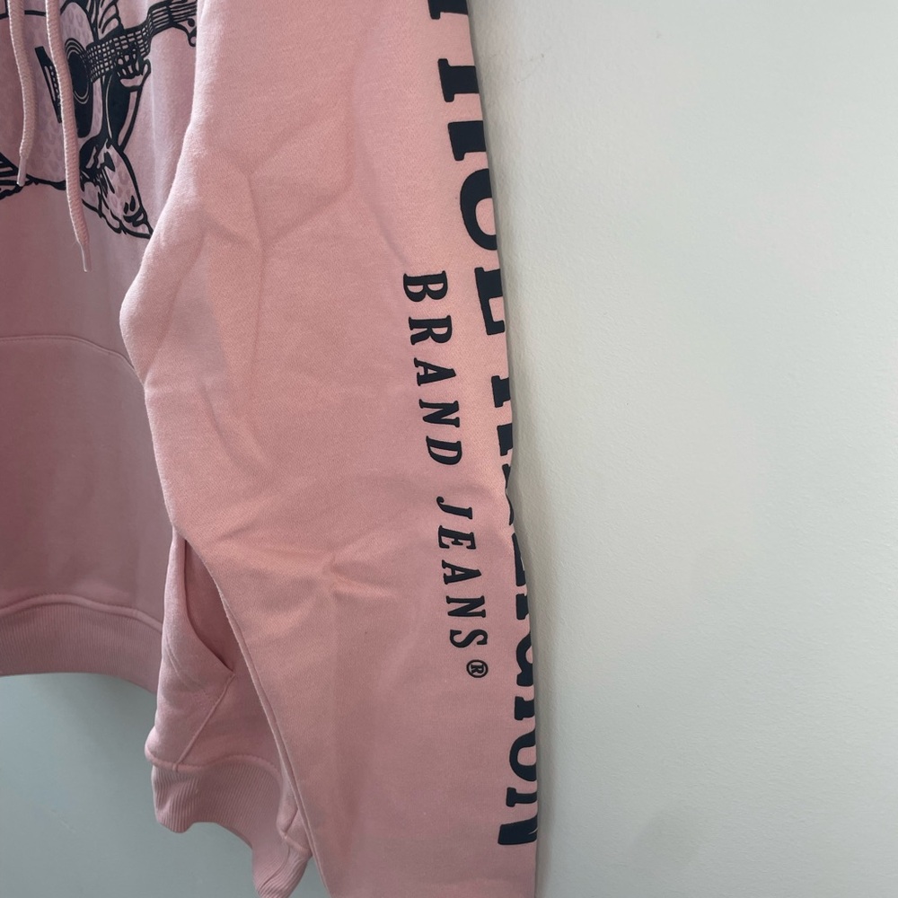 True Religion Buddha Graphic Print Dull Pink Hoodie Men’s Sz L MSRP$124 NWT - Picture 4 of 6